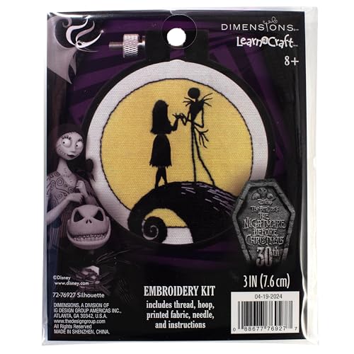 Dimensions 72-76927 Disney Tim Burtons The Nightmare Before Christmas Silhouette Mini-Stickset für Anfänger, 7,6 cm Durchmesser, mehrfarbig, 5 Stück Dimensions 72-76927 Disney Tim Burtons The Nightmare Before Christmas Silhouette Mini-Stickset für Anfänger, 7,6 cm Durchmesser, mehrfarbig, 5 Stück von Dimensions