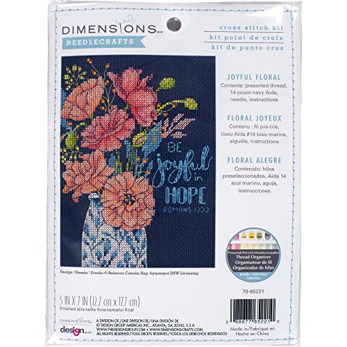 Dimensions Counted Cross Stitch Kit 5"X7"-Joyful Floral (14 Count) von Dimensions