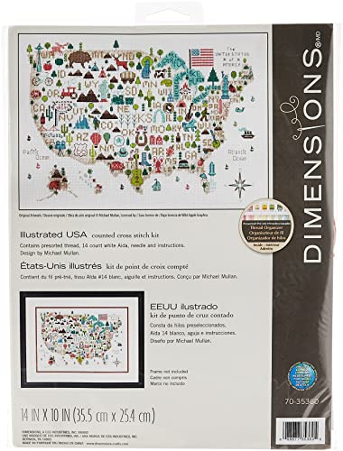 Dimensions D70-35360 50 States Counted Cross Stitch Kit: Illustrated USA, Aida, 35 x 25cm Dimensions D70-35360 50 States Counted Cross Stitch Kit: Illustrated USA, Aida, 35 x 25cm von Dimensions