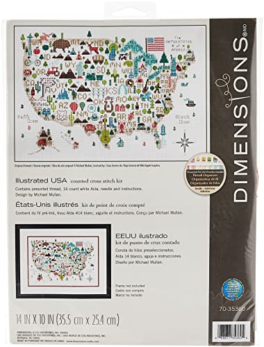 Dimensions D70-35360 Counted Cross Stitch Kit: Illustrated USA, Aida, 35 x 25cm von Dimensions
