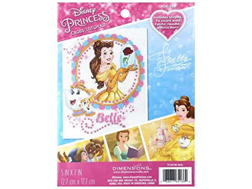 Dimensions Disney Die Schöne und das Biest Kreuzstich-Set für Anfänger, 14-fädiger weißer Aida, 12,7 x 17,8 cm Dimensions Disney Die Schöne und das Biest Kreuzstich-Set für Anfänger, 14-fädiger weißer Aida, 12,7 x 17,8 cm von Dimensions