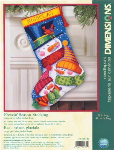 Dimensions Freezin' Season Stocking Needlepoint, Polyester blend, Multi-Colour von Dimensions