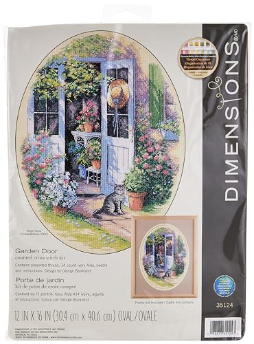 Dimensions Gezählter Kreuzstick Set, Garden Door, Elfenbeinfarben von Dimensions