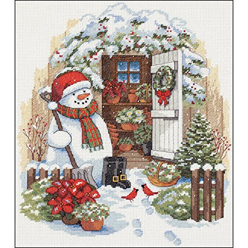 Dimensions Gezählter Kreuzstick Set, Garden Shed Snowman, Verschieden, 12 x 14 (30 x 36 cm) von Dimensions