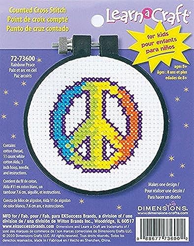 Dimensions Gezählter Kreuzstick Set, Rainbow Peace von Dimensions