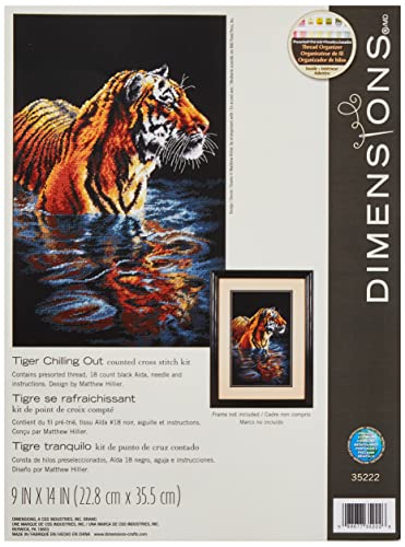 Dimensions Gezählter Kreuzstick Set, Tiger Chilling Out, Schwarz von Dimensions