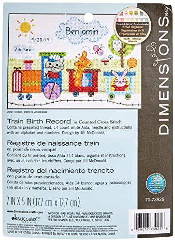 Dimensions Gezählter Kreuzstick Set, Train Birth Record von Dimensions