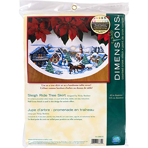 Dimensions Gezählter Kreuzstick Set, Tree Skirt Sleigh Ride von Dimensions