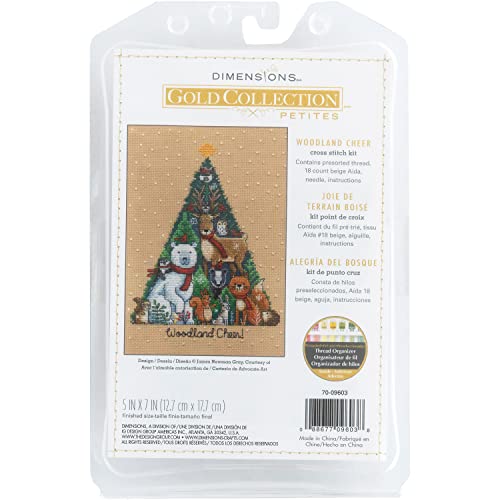 Dimensions Gold Petite Counted Cross Stitch Kit 5"X7"-Woodland Cheer (18 Count) von Dimensions