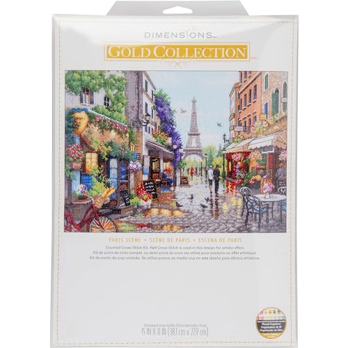 Dimensions Flowers for Sale Kreuzstich-Set, 22,9 x 30,5 cm, 14 Cnt, hellblauer Aida, 5-teilig von Dimensions