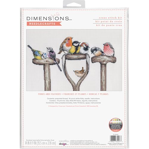 Dimensions Kreuzstich-Set, Gabeln und Federn, 35,5 x 22,8 cm von Dimensions