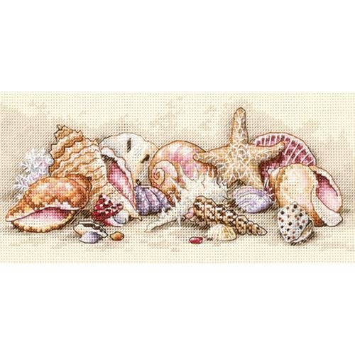 Dimensions NOM316266 Gold Collection Petite Seashell Treasures Kreuzstich, 20,3 x 10,2 cm, 18 Stück von Dimensions