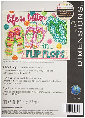 Dimensions Needlecrafts Maße Flip Flops Gezählt X Stitch, elfenbeinfarben, 100% Baumwolle, 17.7 x 12.7 x 0.1 cm Dimensions Needlecrafts Maße Flip Flops Gezählt X Stitch, elfenbeinfarben, 100% Baumwolle, 17.7 x 12.7 x 0.1 cm von Dimensions