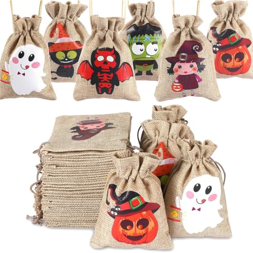 Dimoxii 24 Stück Halloween-Jute-Geschenktüten mit Kordelzug Halloween Geschenksäckchen 10X15cm Kleine Jutesäckchen für Süßigkeitenbeutel Klein Stoffsäckchen mit Zugband Dimoxii 24 Stück Halloween-Jute-Geschenktüten mit Kordelzug Halloween Geschenksäckchen 10X15cm Kleine Jutesäckchen für Süßigkeitenbeutel Klein Stoffsäckchen mit Zugband von Dimoxii