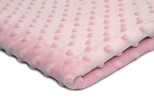 Minkee Winky Grübchen Punkt stoff, dickflüssig flauschiger Plüschstoff mit Noppen Fleece 50 x 155 cm (Nr 19 Hell - Pink) von Dimple Minky Round