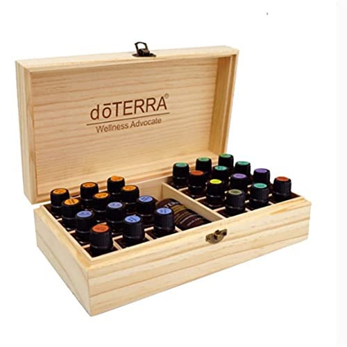 Ätherisches Öl Box Aus Holz Mit 25 Fächern Ätherisches Öl Box Holzkiste Für Ätherische Öle Ätherisches Öl Tragetasche Aromatherapie-Behälter Aufbewahrungsbox Organisator Für Ätherische Öle Duftöle von Dimweca