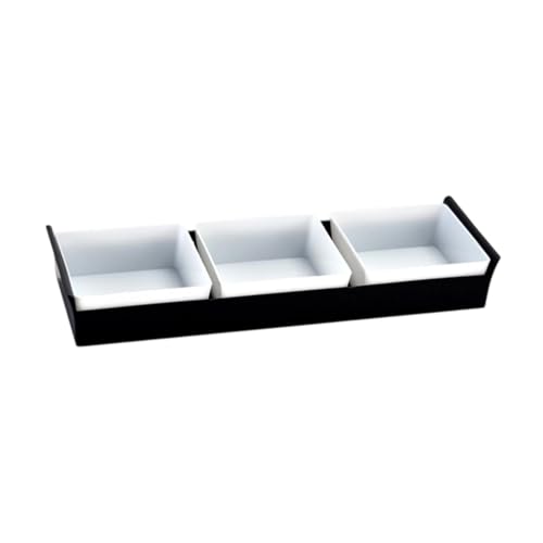 DimyFew Multifunktionales Geteiltes Tablett, Snacktablett, Aufbewahrungsteller, Leichtes, Dekoratives, Anspruchsvolles Design, für Partys zu Hause, 3gitter 29.2 X 9.5 X 4.2 cm von DimyFew
