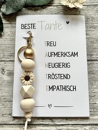 Dinala Geschenk Tante - Karte mit Schlüsselanhänger und Trockenblumen - Beste Tante Geschenk -Tante Geschenke zum Geburtstag - besonderes Geschenk für Tante - für Deine coolste Tante - Lieblingstante Dinala Geschenk Tante - Karte mit Schlüsselanhänger und Trockenblumen - Beste Tante Geschenk -Tante Geschenke zum Geburtstag - besonderes Geschenk für Tante - für Deine coolste Tante - Lieblingstante von Dinala