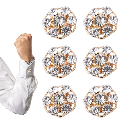 Dinchaakuarry Knöpfe mit Strasssteinen, Knopfhüllen für Damen, Knöpfe mit Strasssteinen, ohne Nähte, abnehmbare Hemdknopf-Clips Dinchaakuarry Knöpfe mit Strasssteinen, Knopfhüllen für Damen, Knöpfe mit Strasssteinen, ohne Nähte, abnehmbare Hemdknopf-Clips von Dinchaakuarry