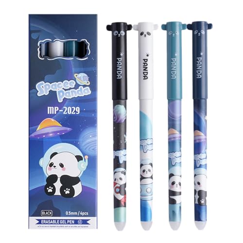 Dinchaakuarry Löschbare Gelstifte, Stift mit Radiergummi | Löschbarer Kugelschreiber glattes Schreiben von Stiften,4 Stücke feiner Punkt 0,5 mm niedliches stationäres Set zum Zeichnen, Journaling, von Dinchaakuarry