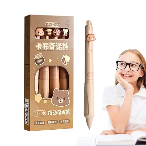 Dinchaakuarry Löschbare Gelstifte, Stifte löschen | Versenkbare Kugelschreiber - Set von 4 Schreibwerkzeugen für Lehrerreporter, beachten von Dinchaakuarry