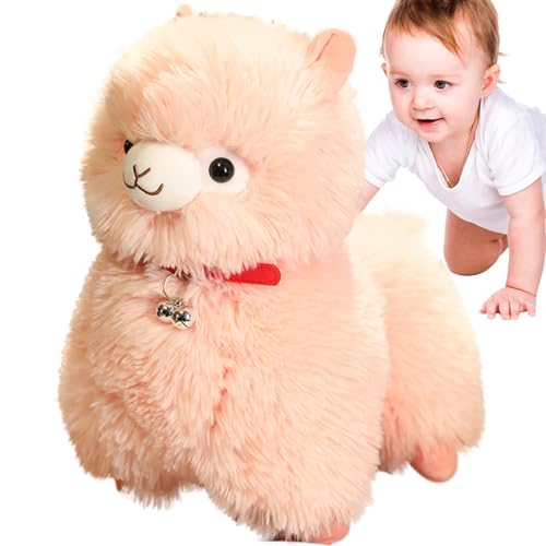 Dinchaakuarry Niedliche Alpaka Plüschpuppe - Weichgefülltes Tierkissen, Langes Alpaka -plushiie - Spielzeug | Flauschiger Kuschelkissen Mit Einer Kissenfunktion, Alpaca Plüsch Für Wohngebäude Weihnac von Dinchaakuarry
