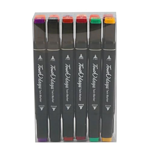 Dinchaakuarry Schnelltrocknender Stift zum Markieren, schnell trocknender Marker, schnell trocknender Tintenroller, 12-teiliger Filzstift | Mehrfarbige wasserdichte Schulsachen werden von Dinchaakuarry