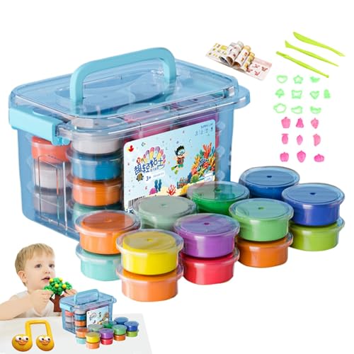 Dinchaakuarry Ton für Modelliermasse, Tonmaterial für Skulpturmodelle mit 24 Farben, lustiges und sicheres Weihnachtsspielzeug für Ostern, Thanksgiving und Party von Dinchaakuarry