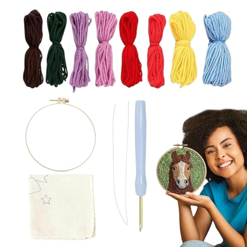 Garn Punch Nadel Kit Erwachsene, Punch Nadel-Set für Anfänger,Tier Landschaftsbau Matt Tufting Kit - Cartoon Landschaftsmatte Tufting Coaster, Garn Punch Untersetzer Set für Erwachsene Garn Punch Nadel Kit Erwachsene, Punch Nadel-Set für Anfänger,Tier Landschaftsbau Matt Tufting Kit - Cartoon Landschaftsmatte Tufting Coaster, Garn Punch Untersetzer Set für Erwachsene von Dinchaakuarry