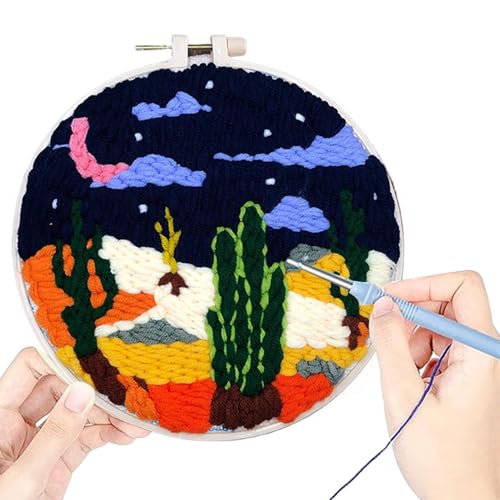 Landschafts-Punch-Nadel-Set – Set mit Stanznadelspitzen | DIY-Stickerei, geeignet für Anfänger, mit Fäden und Anweisungen, A Landschafts-Punch-Nadel-Set – Set mit Stanznadelspitzen | DIY-Stickerei, geeignet für Anfänger, mit Fäden und Anweisungen, A von Dinchaakuarry