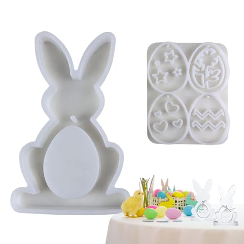 Osterhase Silikonform, Ostereiformen für Epoxidharz, Silikon Ostereier Zierform, Harzdekoration Formen, Urlaub Zubehör für, Gips, Epoxidharz von Dinchaakuarry