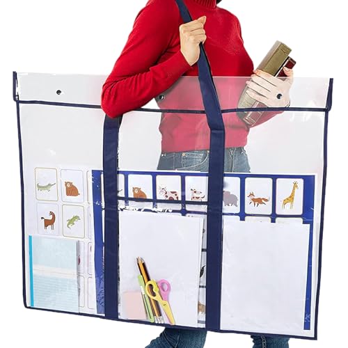 Postertasche – Großes quadratisches Kunst-Aufbewahrungssystem aus wasserdichtem PVC, mit Griff und Tasche, Organizer für Skizzen, Zeichnen, Transport Postertasche – Großes quadratisches Kunst-Aufbewahrungssystem aus wasserdichtem PVC, mit Griff und Tasche, Organizer für Skizzen, Zeichnen, Transport von Dinchaakuarry