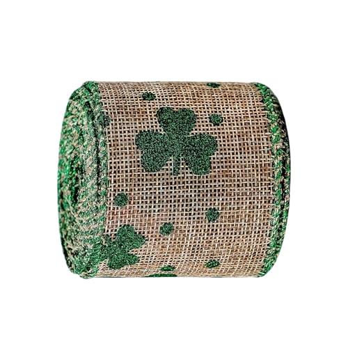 Shamrock Print Craft Ribbon - Farbfestes Weiches Grosgrain Ribbon | Green Fabric Ribbon Für Den Heiligen Patrick's Day Wracks, Bögen, Geschenkverpackung, Kunsthandwerk, Urlaubspartydekor, S Shamrock Print Craft Ribbon - Farbfestes Weiches Grosgrain Ribbon | Green Fabric Ribbon Für Den Heiligen Patrick's Day Wracks, Bögen, Geschenkverpackung, Kunsthandwerk, Urlaubspartydekor, S von Dinchaakuarry