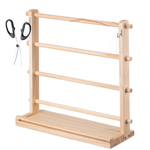 Spulen-Halter-Organizer – 4-lagiges Band-Rack, Holzdrahtaufbewahrungsdisplay | Mehrstufige Regaleinheit für Bastelräume, die in Flor-Unterstützung verwendet werden von Dinchaakuarry