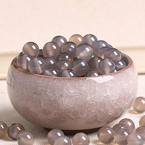 Glasperlen, mit Löchern, Material für handgewebte Armbänder, lose Perlen, bunt gewebten Schmuck, Accessoires-Grau 12MM / 50 von Ding&ng