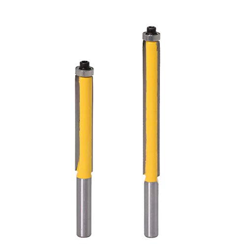 DingGreat 2 Stück 8 mm Schaft Bündigfräser, Kopierfräser/Holzfräse/Nutfräser Holzschneider Router Bit, ober Lager, extra langes, gerades Fräser Schneidmesser DingGreat 2 Stück 8 mm Schaft Bündigfräser, Kopierfräser/Holzfräse/Nutfräser Holzschneider Router Bit, ober Lager, extra langes, gerades Fräser Schneidmesser von DingGreat
