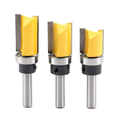 DingGreat 3 Stück 8 mm Schaft Bündigfräser, Professional Zubehör, Holz Fräser Router Bit Oberfräser, Schnittdurchmesser 19.05 mm, mit Kugellager DingGreat 3 Stück 8 mm Schaft Bündigfräser, Professional Zubehör, Holz Fräser Router Bit Oberfräser, Schnittdurchmesser 19.05 mm, mit Kugellager von DingGreat