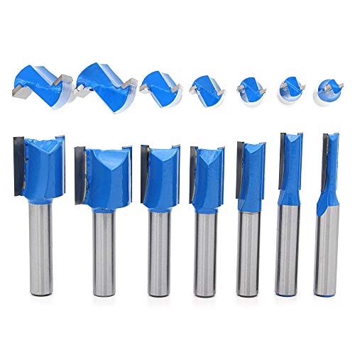 DingGreat 7 Stück 8mm Schaft Nutfräser, 6mm 8mm 10mm 12mm 14mm 18mm 20mm Fräser Router Bits, Holz Gerade Router Bit Set, Hartmetall Fräsen Werkzeug Set DingGreat 7 Stück 8mm Schaft Nutfräser, 6mm 8mm 10mm 12mm 14mm 18mm 20mm Fräser Router Bits, Holz Gerade Router Bit Set, Hartmetall Fräsen Werkzeug Set von DingGreat