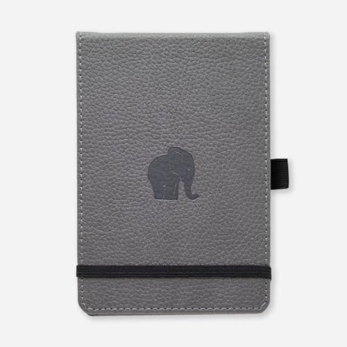Dingbats - Wildtiere Blanko Taschen-Notizbuch, Grauer Elefant, A6 - Hardcover Notizbuch - Perforiert, Cremefarben 100gsm Tintenfestes Papier von Dingbats* Notebooks