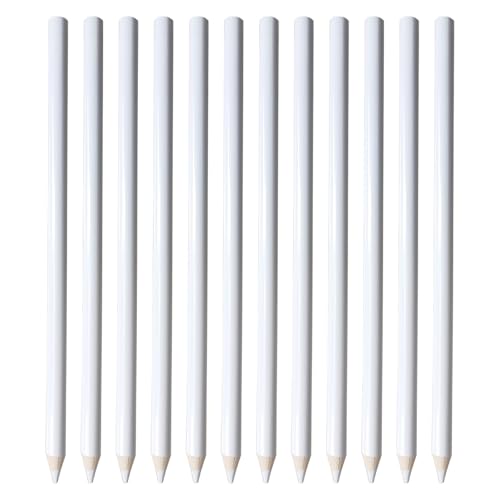 Dinggaogao 12 Stück Nähstifte für Stoff, waschbare Stoff-Marker für Kreuzstich, Stickerei, Nähen, Quilten, DIY (weiß) von Dinggaogao