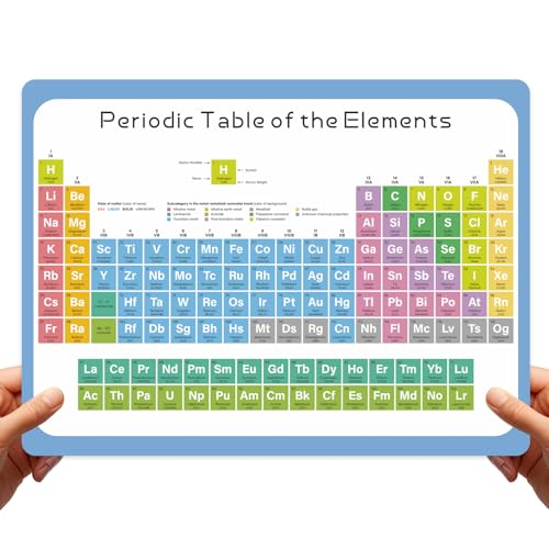 Dinggaogao Laminiertes Periodensystem der Elemente, 29 x 21 cm, ideal für Klassenzimmer, Labors, Heimstudium (2 Stück) von Dinggaogao