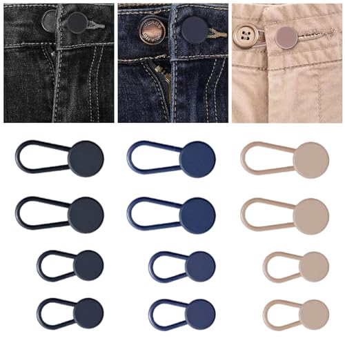 Dinghaole 12 Stück Knopfverlängerung für Hosen, Hosenbunderweiterung Knopf, Kragenmanschetten Verlängerung Extender Knopf Set, für Herren- und Damenhosen, Kleider, Hemden Dinghaole 12 Stück Knopfverlängerung für Hosen, Hosenbunderweiterung Knopf, Kragenmanschetten Verlängerung Extender Knopf Set, für Herren- und Damenhosen, Kleider, Hemden von Dinghaole