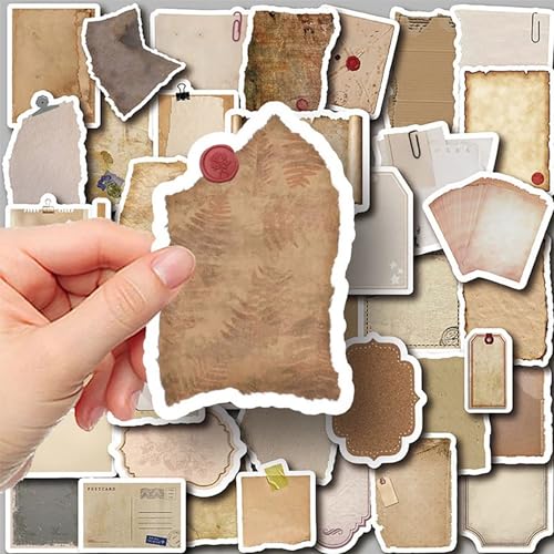 Dinghaole 80 Stück Vintage-Scrapbook-Papier-Aufkleber, Vintage-Aufkleber-Set, gealtertes Schreibpapier-Aufkleber, Retro-Etikett, ästhetische Aufkleber für Bastelarbeiten, gebrannte Kanten, Dinghaole 80 Stück Vintage-Scrapbook-Papier-Aufkleber, Vintage-Aufkleber-Set, gealtertes Schreibpapier-Aufkleber, Retro-Etikett, ästhetische Aufkleber für Bastelarbeiten, gebrannte Kanten, von Dinghaole