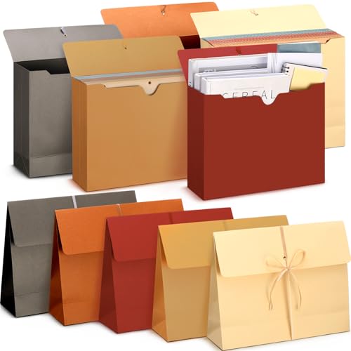 Dinifee Fächermappe mit Klappe und Kordelverschluss, Briefgröße, 5 Farben, Fächermappe für Briefe, Dokumente, Büro, 10 Stück von Dinifee