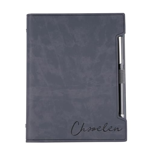 Dinikally Personalisiertes Leder Notizbuch Notizblöcke mit Namen, nachfüllbares Notizbücher mit Stift (Blau) von Dinikally
