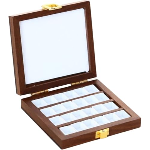 Dinntty Farbtablett-Palette, 24-Well-holzpalettenkasten, Aquarell-farbkasten, Tragbare Skizzenbuch-Palette, Ölfarben-Palette Für DIY-kunsthandwerk, Malerei Dinntty Farbtablett-Palette, 24-Well-holzpalettenkasten, Aquarell-farbkasten, Tragbare Skizzenbuch-Palette, Ölfarben-Palette Für DIY-kunsthandwerk, Malerei von Dinntty