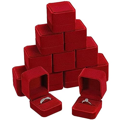 Dinntty Schmuck-Ring-Box, 10 Stück, Ohrring-Anhänger, Schmucketui für Valentinstag, Antrag, Verlobung, Hochzeitszeremonie von Dinntty