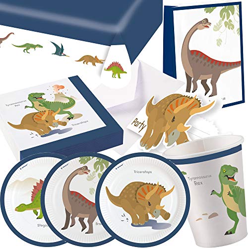 101-teiliges PARTY SET * FRÖHLICHE DINOS * für Kindergeburtstag mit 8 Kinder: Teller, Becher, Servietten, Einladungen, Tischdecke, Partytüten, Luftschlangen, Luftballons | Dino Dinosaurier T-Rex… 101-teiliges PARTY SET * FRÖHLICHE DINOS * für Kindergeburtstag mit 8 Kinder: Teller, Becher, Servietten, Einladungen, Tischdecke, Partytüten, Luftschlangen, Luftballons | Dino Dinosaurier T-Rex… von Inateck