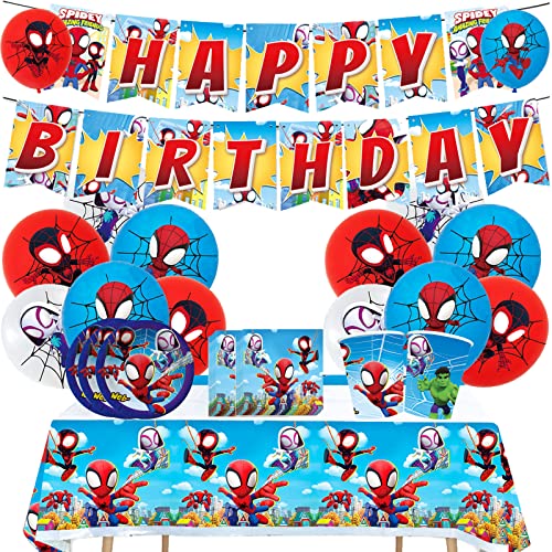 Geburtstagsdeko Spider-man and His Amazing Friends Luftballons Geburtstag Spider Man Geburtstag Girlande Spiderman Party Geschirrset Spider Man Tischdecke Spiderman Becher Servietten Becher Teller von Dinoeye