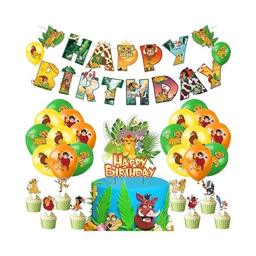 Lion Guard Kindergeburtstag Deko - Löwe Luftballons, Lion King Kuchen Topper, Girlande von Dinoeye